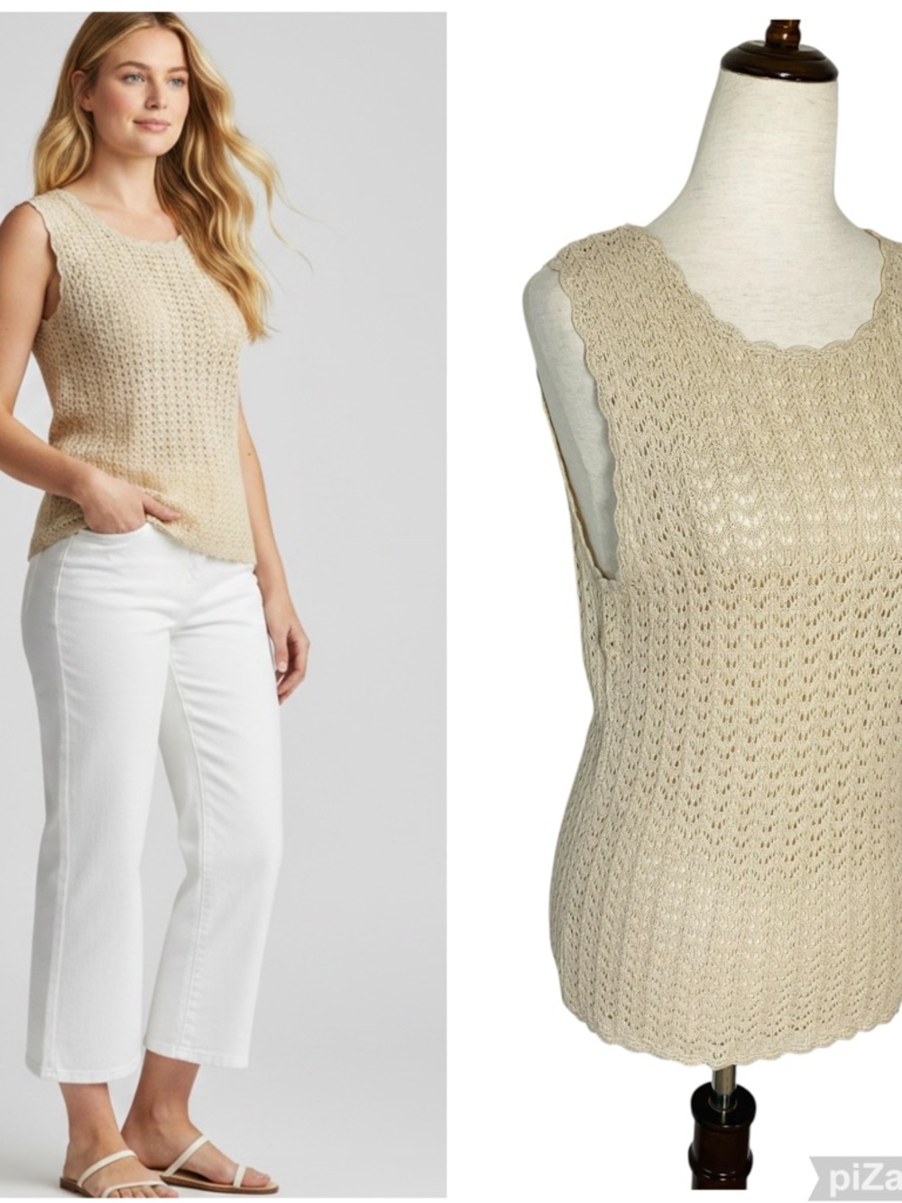 VINTAGE ESCAPADE Pointelle Knit Blouse